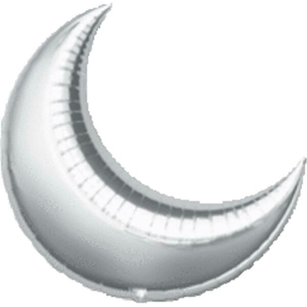 Anagram 26 in. Silver Crescent Flat Foil Balloon 41194